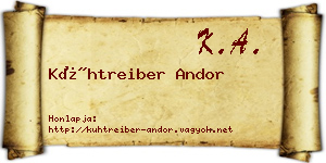 Kühtreiber Andor névjegykártya